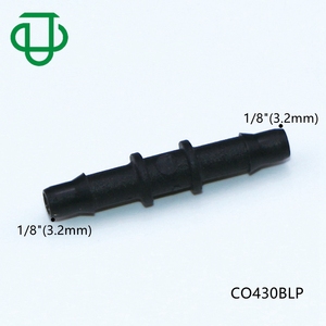 Resistente <span class=keywords><strong>a</strong></span> los rayos UV, negro, PP, 1/8 pulgadas, 3,2mm, púas, Unión de 2 vías, adaptador recto, espiga de manguera de plástico, accesorio de tubo de PP - Product Image 2