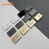 HKAMCO 146 Interruptor de Pared Modular Inteligente, Enchufe Duradero de Fácil Instalación, Blanco, Dorado Champán, Gris Oscuro, Pedido al por Mayor para Proyectos