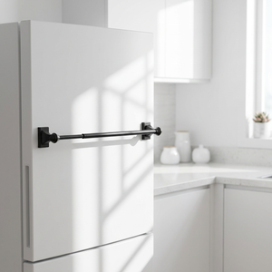 Barra de cortina magnética ajustable de metal y hierro, extensible para ventana de cocina, sin necesidad de taladrar. - Product Image 1