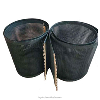 Bande transporteuse en maille ouverte PTFE marron-noir pour four, avec bordure cousue en cordon Kevlar