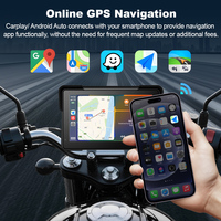 Navegador GPS con Pantalla Táctil de 7 Pulgadas para Motocicleta, CarPlay Inalámbrico, Android Auto, DVR Dual 2K+2K, Monitor para Moto, Resistente al Agua IPX7, ZC18+TPMS