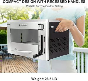 Réchaud de barbecue portable à gaz extérieur à chauffage rapide et efficace, <span class=keywords><strong>cuisson</strong></span> <span class=keywords><strong>verticale</strong></span>, brûleur unique en acier inoxydable, gaz propane - Product Image 4