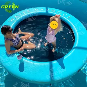 Verde inflável flutuante doca molhe inflável água rede piscina