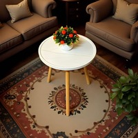 Petite table basse pour appartements - Style américain multifonctionnel en bois massif, design ovale pour salon, chambre, meubles de maison