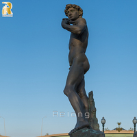 Sculpture de figure en métal de style classique grandeur nature, statue de David en bronze pour décoration extérieure