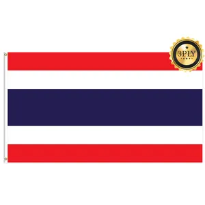 3x5Ft High Quality Triple/Double Layer Plus Blackout Cloth 100D Polyester Fabric Country Flag Thailand Country