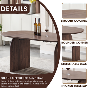Solid Wood Eco-Friendly Durable <b>Square</b> Dining <b>Table</b> Modern <b>Kitchen</b> Dining <b>Table</b> Fashionable Double-column Design Home Furniture - Product Image 5