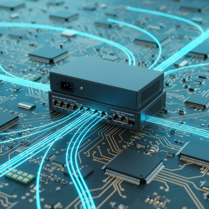 Unmanaged Metal Case 4 Ports IEEE802.3Af/At Standard Gigabit <b>PoE</b> <b>Switch</b> VLAN Support 65W Power Supply 100m/250m Transmission - Product Image 3