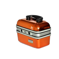 Mini étui cosmétique à coque rigide avec miroir intégré et verrouillage par mot de passe, étui de maquillage pour organisateur de voyage orange brillant