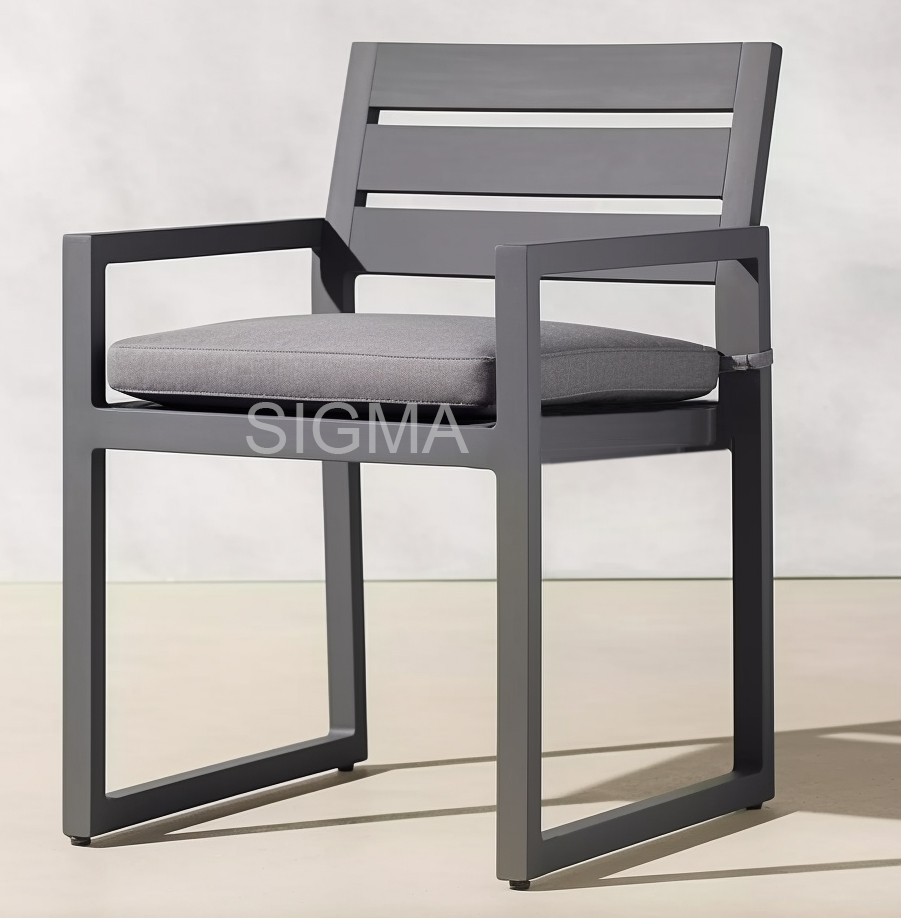 Factory Custom Modern  Aluminum Outdoor Table And Chair Set Dining Leisure Chair Set For Villa Hotel Patio