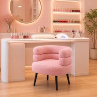 Fauteuil de Salon Pivotant Moderne en Sherpa pour Salon de Manucure et Coiffeuse – Vente Directe en Gros