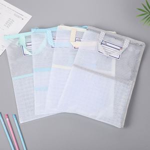 Large-Capacity Multi-Layer Portable Zippered PVC Transparent Mesh <b>File</b> Bag Subject Classification <b>Storage</b> Hollow Wholesale - Product Image 2