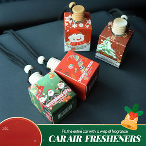 น้ำหอมปรับอากาศในรถยนต์ขนาด 8 มล. กลิ่นกุหลาบยอดนิยมสำหรับเทศกาลคริสต์มาส พร้อมคลิปหนีบช่องแอร์ ดีไซน์สวยงาม บรรจุในขวดแก้วแบบห้อย - Product Image 2