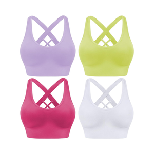 Sujetador Deportivo Evercute Transpirable para Mujer, con Relleno, Soporte Medio, Tirantes Cruzados, 100% Nailon, Sin Costuras, Ideal para Yoga y Ejercicio - Product Image 1