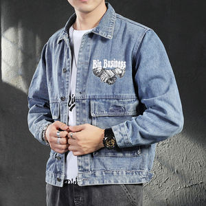 جاكيت جينز للرجال جاكيت دينم طويل للرجال جواكيت جينز دينم - Product Image 3