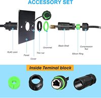Connecteur RJ45 étanche IP67 M20 femelle-femelle pour câble de panneau extérieur en ABS, câble d'extension pour système d'énergie solaire