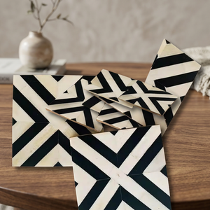 Wholesale Best Price Real Camel Bone Inlay Design Glass Coaster <b>Set</b> <b>Square</b> <b>Square</b> Pad Table Best Quality India's Humran Export - Product Image 3