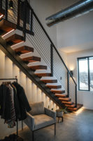 YL METAL Escalier Flottant Moderne avec Marches en Bois pour Intérieur, Conception de Qualité Supérieure