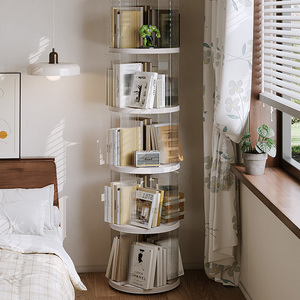Estantería Giratoria de Plástico con Diseño <span class=keywords><strong>Circular</strong></span> y Cuadrado, Tipo de Pie, para Sala de Estar y Lectura en el Hogar - Product Image 2