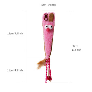 Jouet interactif en lin pour chat, motif lapin en peluche, avec plumes et herbe à chat, pour mordiller et mâcher, vente en gros - Product Image 1