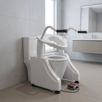 Chaise de transfert pour personnes âgées et handicapées, chaise-commode multifonctionnelle, siège de toilette élévateur pour la sécurité dans la salle de bain