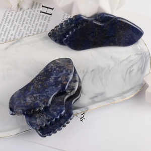 Outil Gua Sha en Sodalite, Nouvelle Planche de Massage à Dents de Scie pour le Visage, le Cou et le Corps, Masseur de Beauté en Pierre Naturelle pour Soins de la Peau - Product Image 6
