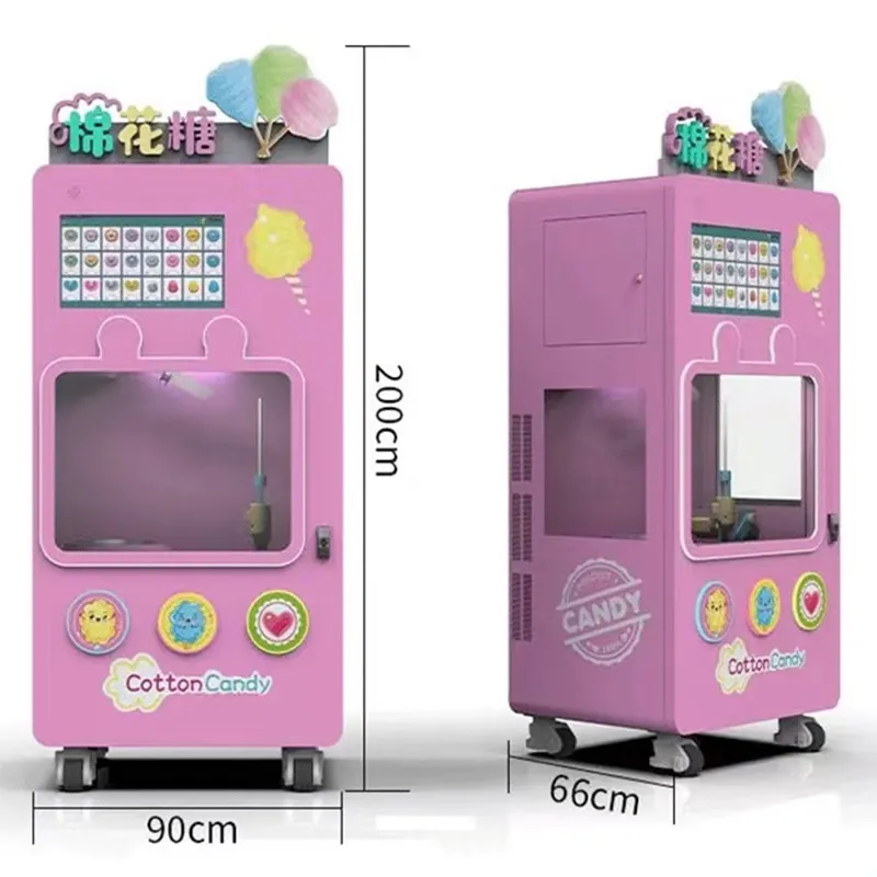 Full Automatic Fairy Commercial Cotton Candy Floss Vending Machine Factory Cotton Candy Machine