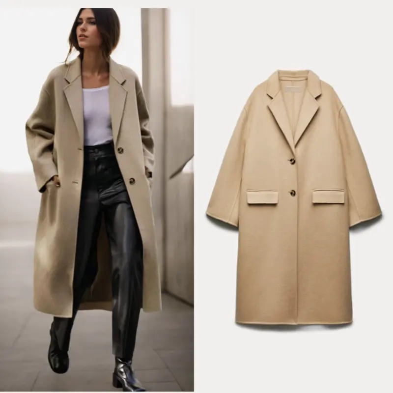 23AW Autumn/Winter New Reversible Wool Long Coat Jacket 7522