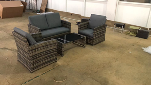 Ensemble <span class=keywords><strong>de</strong></span> canapé en rotin 4 pièces tout temps - Meubles <span class=keywords><strong>de</strong></span> <span class=keywords><strong>jardin</strong></span> imperméables pour <span class=keywords><strong>salon</strong></span> et terrasse extérieurs - Product Image 4