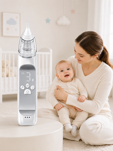 Aspirateur nasal électrique pour bébé, nettoyeur de nez, aspirateur de mucus, aspirateur de bavoirs, musique, lumière, silicone souple pour nouveau-nés et enfants - Product Image 1