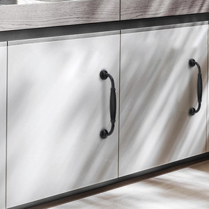 Poignée de porte d'armoire noire - Style américain moderne, poignée de tiroir simple, poignée en alliage d'aluminium, poignée dissimulée pour armoire solide - Product Image 6