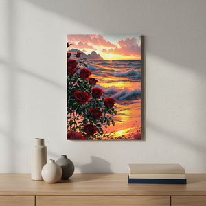 Dipinto Digitale Fai-da-Te con Rose, Tela Dipinta a Mano Oversize <span class=keywords><strong>41</strong></span>+, Moderno Dipinto Floreale Semplice Fatto a Mano per Soggiorno - Product Image 2