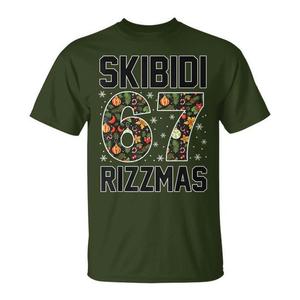 T-shirt Skibidi Rizzmas 67 con design natalizio in stile Gen Alpha - Product Image 1