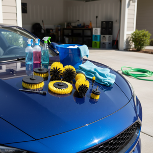 Kit de brosses de perçage multi-usages DB-002 - 9 têtes en nylon + tige d'extension, <span class=keywords><strong>brosse</strong></span> de nettoyage puissante pour le détail automobile et le nettoyage en profondeur à domicile - Product Image 6