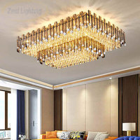 Plafonnier Suspendu Rond en Cristal K9 pour Chambre à Coucher, Luminaire Décoratif à Boule de Cristal pour Salon