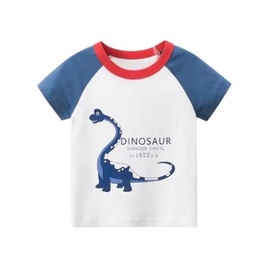 Nouveau T-shirt d'été léger à manches courtes en coton imprimé compressé à col rond pour bébés garçons, motif dessin animé - Product Image 4