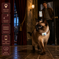 Traceur GPS pour animaux G63, compact et portable, design étanche, écran LED couleur, alertes géofences, suivi de la santé et de l'activité