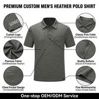 Pulls Polo Gris Homme avec Poches Poitrine – Haut de Golf Premium Gris Foncé Très Respirant pour Personnalisation de Marque