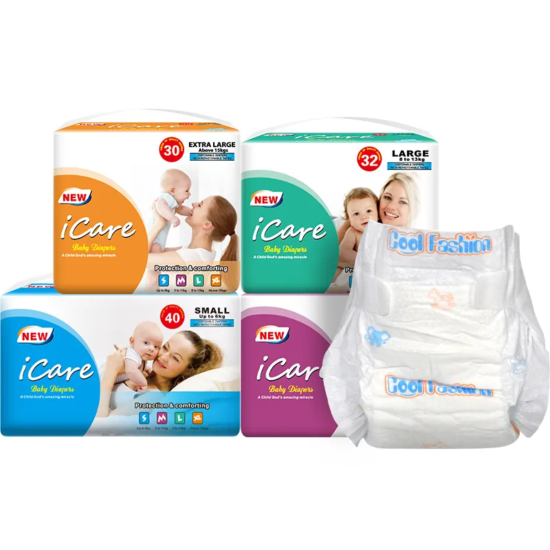 iCare Super Soft Cotton Disposable Baby Nappies Cheapest Adult Baby Diaper Pants Wholesale Baby Diaper