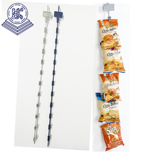Treo Tường Bán Lẻ Kim Loại Merchandising Strips Clips Lip Strip Counter Top Dây Hiển Thị Đứng 2 Sợi Khoai Tây Chip Snack Rack - Product Image 3
