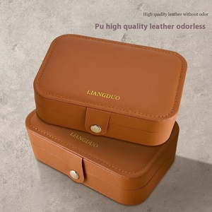 Boîte en cuir <span class=keywords><strong>doré</strong></span> de grande capacité pour bijoux rétro haut de gamme, idéale pour ranger boucles d'oreilles, bagues, bracelets et colliers - DORE Zhejiang - Product Image 3