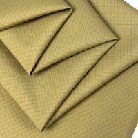 Tissu léger en nylon 66 à carreaux 20D 0,1 cm, film PU composite et tricot de nylon, tissu 3 couches pour veste HardShell