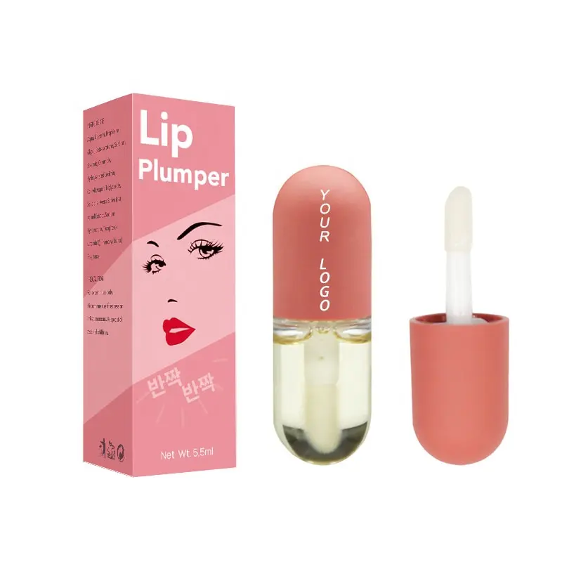 Lip Plumper Gloss Kustom Alami Label Pribadi dengan Cetak Logo Pada Gloss Tube