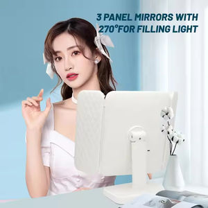 Miroir de maquillage tactile rechargeable 360° avec lampe de bureau réglable, lumière d'appoint LED 3 couleurs, coque CRI 80, 50 000 heures - Product Image 3