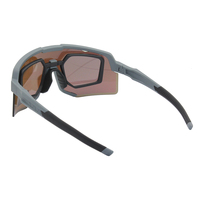 Lentille miroir verte insérée à bord optique CE avec bords laser demi-cadre charnières à pression lunettes de soleil de sport une pièce