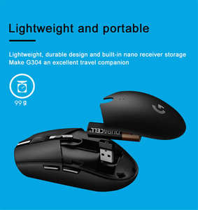 เมาส์เกมมิ่งไร้สาย Logitech G304 ของแท้ใหม่เอี่ยม ดีไซน์ตามหลักสรีรศาสตร์ ความละเอียด 12000 DPI ใช้งานร่วมกับพีซีและแล็ปท็อปได้ - Product Image 6