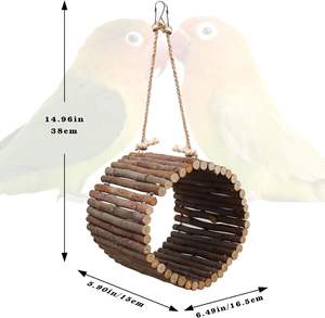 <span class=keywords><strong>Cabane</strong></span> en bois pour perroquet, nid suspendu pour oiseaux, cage à oiseaux, perchoir, maison pour perroquet, abri de repos pour perroquet, maison de jeu suspendue pour oiseaux - Product Image 6
