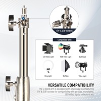 NEEWER DS021 lengan ekstensi baja tahan karat tugas berat untuk c-stand dan pencahayaan, lengan penopang silang
