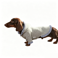 Hoodie Anjing Bulu Hangat Banbipet Motif Kotak-kotak Musim Gugur Musim Dingin, Resleting YKK, Katun Lembut, Kasual Trendi, Ukuran Kecil Sedang