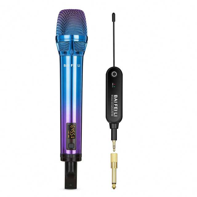 BAIFEILI TA98A Professional Portable Wireless Microphone Noise Cancelling 30m Range Rechargeable Sound Card Speaker for Karaoke